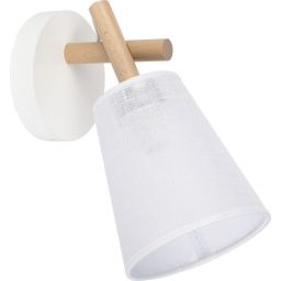 TK Lighting Vaio White kinkiet 1x15W biały/drewno 818