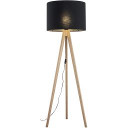 TK Lighting Grand lampa stojąca 1x15 W czarna-drewno 16008