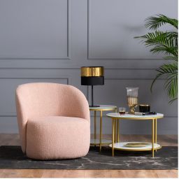 TK Lighting Hilton lampa stołowa 1x15 W czarna-złota 16051