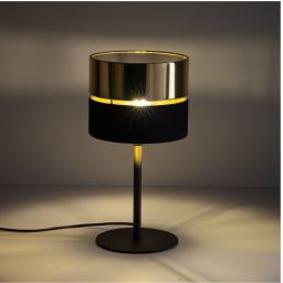 TK Lighting Hilton lampa stołowa 1x15 W czarna-złota 16051