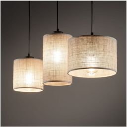 TK Lighting Juta lampa wisząca 3x15 W czarna-juta 4954