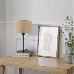 TK Lighting Juta lampa stołowa 1x15 W czarna-juta 5552