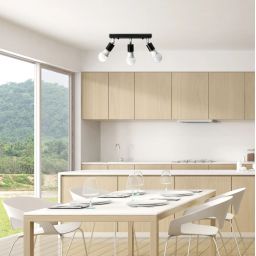 TooLight Line lampa podsufitowa 3x60 W czarna-chrom OSW-05333