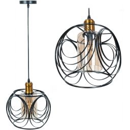 TooLight lampa wisząca 1x60 W czarna-złota OSW-40001