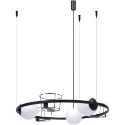 Zuma Line Plant lampa wisząca 3x40 W czarna 5005
