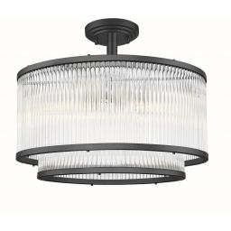 Zuma Line Sergio lampa podsufitowa 5x60 W czarny mat/szkło przezroczyste C0528-05H-P7AC