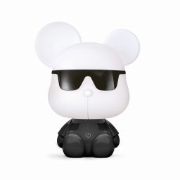 Zuma Line Miś lampka nocna dziecięca 1x3 W biała-czarna KDR-604B-BL