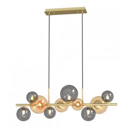 Zuma Line Villa lapma wisząca 10x3,5W złoty/szary/bursztynowy MD5918-10-EGN