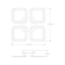 Zuma Line Stellar lampa podsufitowa 1x40 W biała-czarna MS232040R-BK
