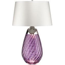 Elstead Lighting Lena lampa stołowa 1x60 W 1x7 W fioletowa-satyna LENA-TL-L-PLUM-OWSS