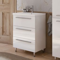 Astor Bryza umywalka z szafką 51 cm białą AM-BZU-500-27
