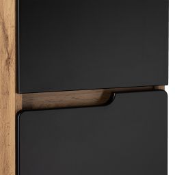 Astor Alma szafka 35x35x171 cm boczna stojąca czarna-dąb AM-SKS-120-BN