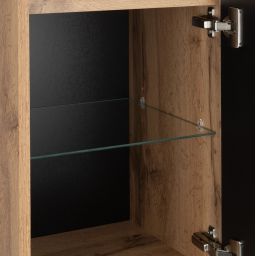 Astor Alma szafka 35x35x171 cm boczna stojąca czarna-dąb AM-SKS-120-BN