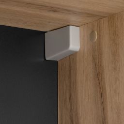 Astor Alma szafka 35x35x127 cm boczna stojąca czarna-dąb AM-SKS-130-BN