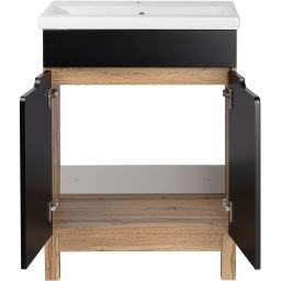 Astor Alma umywalka z szafką 61 cm czarną AM-SKU-652-BN