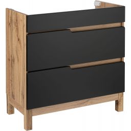 Astor Alma umywalka z szafką 81 cm czarną AM-SKU-842-BN