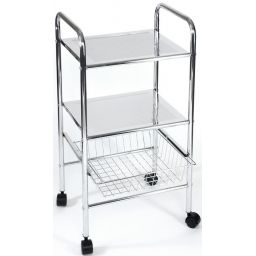 AWD Interior regał łazienkowy stojący z kółkami chrom AWD02040022