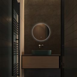 Balneo Roco lustro 70x70 cm okrągłe z oświetleniem z matą grzewczą L0101010403-7