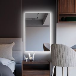 Baltica Design Tiny Border Straight lustro 60x90 cm prostokątne z oświetleniem biały