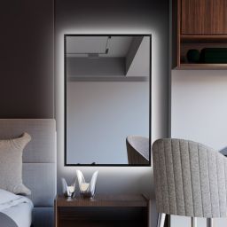 Baltica Design Tiny Border Straight lustro 60x90 cm prostokątne z oświetleniem czarny