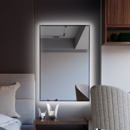 Baltica Design Tiny Border Straight lustro 60x90 cm prostokątne z oświetleniem srebrny