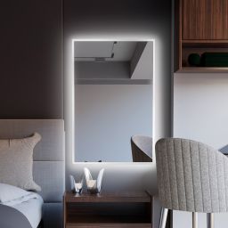 Baltica Design Tiny Border Straight lustro 60x90 cm prostokątne z oświetleniem biały