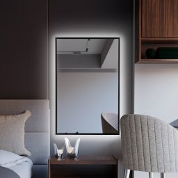 Baltica Design Tiny Border Straight lustro 60x90 cm prostokątne z oświetleniem czarny