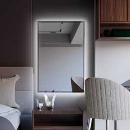 Baltica Design Tiny Border Straight lustro 60x90 cm prostokątne z oświetleniem srebrny