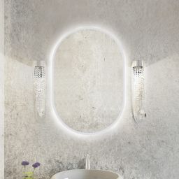 Baltica Design Tiny Border Pastille lustro 40x90 cm owalne z oświetleniem biały