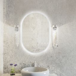 Baltica Design Tiny Border Pastille lustro 95x40 cm z oświetleniem LED białe barwa ciepła