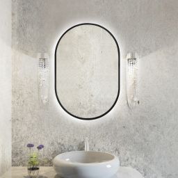 Baltica Design Tiny Border Pastille lustro 40x95 cm owalne z oświetleniem czarny