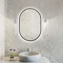 Baltica Design Tiny Border Pastille lustro 40x95 cm owalne z oświetleniem czarny