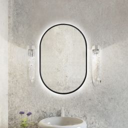 Baltica Design Tiny Border Pastille lustro 40x95 cm owalne z oświetleniem czarny