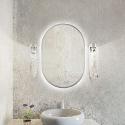 Baltica Design Tiny Border Pastille lustro 40x95 cm owalne z oświetleniem srebrny