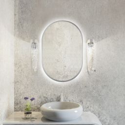 Baltica Design Tiny Border Pastille lustro 90x40 cm z oświetleniem LED srebrne barwa zimna