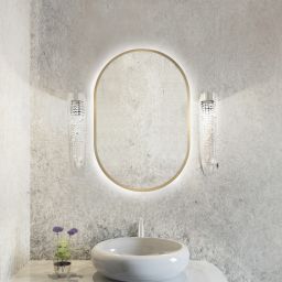 Baltica Design Tiny Border Pastille lustro 40x95 cm owalne z oświetleniem złota barwa neutralna