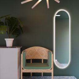 Baltica Design Tiny Border Pastille lustro 40x155 cm owalne z oświetleniem biały