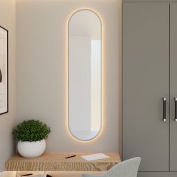 Baltica Design Tiny Border Pastille lustro 155x40 cm z oświetleniem LED srebrne barwa ciepła