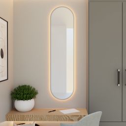 Baltica Design Tiny Border Pastille lustro 155x40 cm z oświetleniem LED srebrne barwa zimna