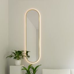 Baltica Design Tiny Border Pastille lustro 155x40 cm z oświetleniem LED złote barwa neutralna