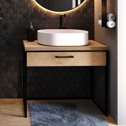 Baltica Design Elin szafka 75x43x75 cm podumywalkowa stojąca czarna