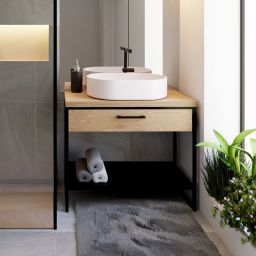 Baltica Design Elin szafka 60x43x75 cm podumywalkowa stojąca czarna