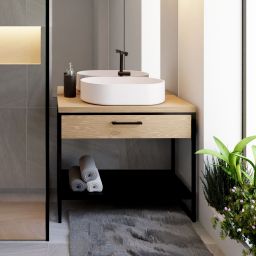 Baltica Design Elin szafka 75x35x75 cm podumywalkowa stojąca czarna