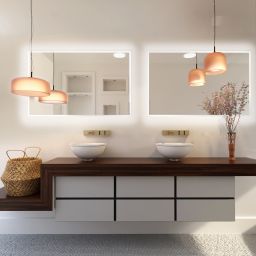 Baltica Design Tiny Border Straight lustro 60x90 cm prostokątne z oświetleniem biały