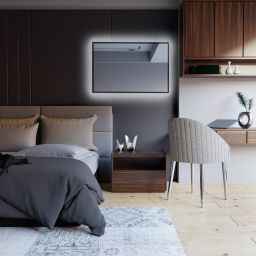 Baltica Design Tiny Border Straight lustro 60x90 cm prostokątne z oświetleniem czarny