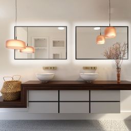 Baltica Design Tiny Border Straight lustro 60x90 cm prostokątne z oświetleniem czarny