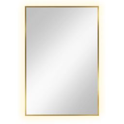 Baltica Design Tiny Border Straight lustro 90x60 cm z oświetleniem LED złote barwa ciepła