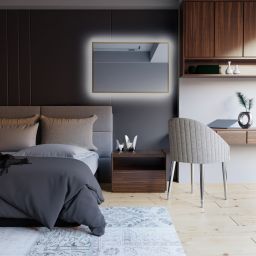 Baltica Design Tiny Border Straight lustro 90x60 cm z oświetleniem LED złote barwa ciepła