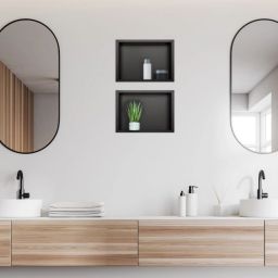 Balneo Wall-Box One Black półka wnękowa 30 cm czarna B0101020410-1