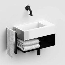 Clou Flush konsola 44x18x20,5 cm podumywalkowa wisząca prawa czarna CL/07.36.030.21